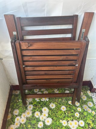 Sillón de terraza madera y tela