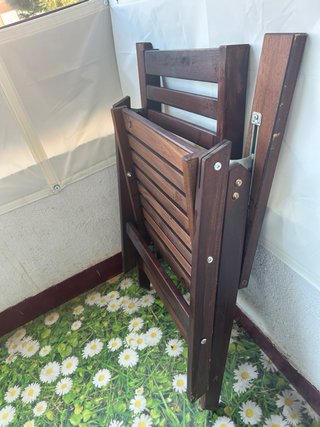 Sillón de terraza madera y tela