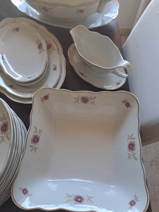 Vajilla Santa Clara Porcelana Flores Doradas