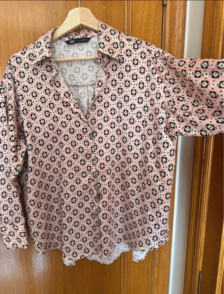 Camisa Zara Estampado Vintage Multicolor