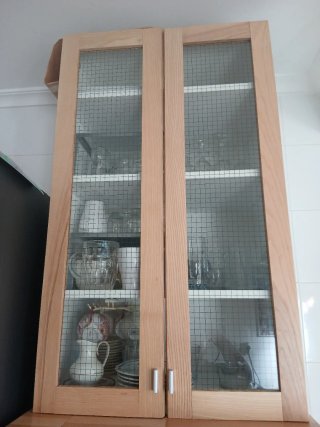 Armario Cocina Madera 2 Puertas Cristal 60x100x40