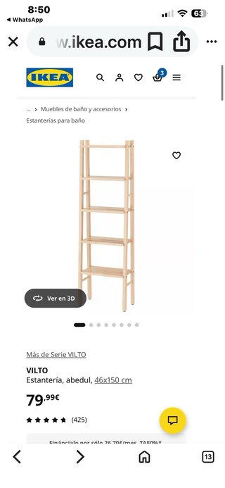 Estantería de madera de abedul VILTO ikea