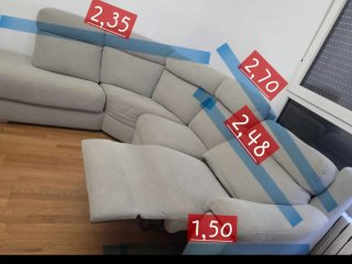 Sofá modular tela beige/gris