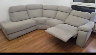 Sofá modular tela beige/gris