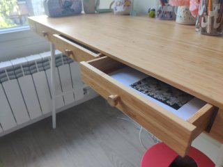 Escritorio Bambú Lillasen 3 Cajones
