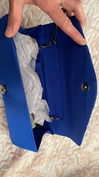Bolso de fiesta azul HERBOSA con pedrería