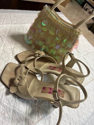 Bolso Lentejuelas y Sandalias Fiesta