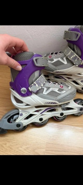 Pattini Oxelo Decathlon Viola/Grigio 29/32