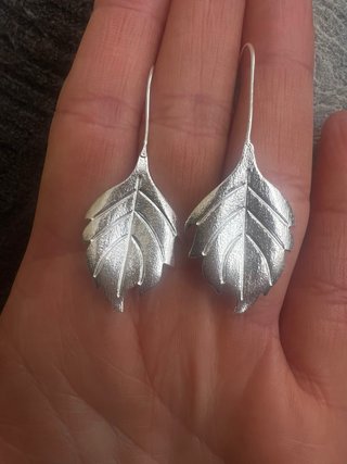 Orecchini foglia argento 925
