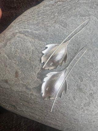 Orecchini foglia argento 925