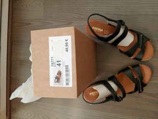 Sandalias PAYMA Piel Talla 41 Negras Marrones