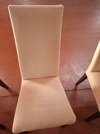 Sillas de comedor beige tela