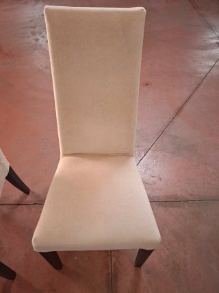 Sillas de comedor beige tela