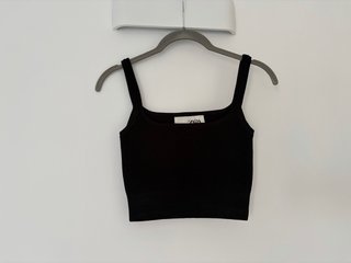 Top Zara x Kaia Gerber, Negro Tirantes XS, nuevo