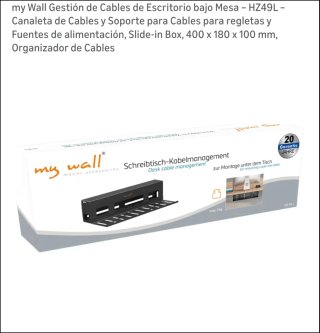 Organizador Cables Mesa Metal 40cm