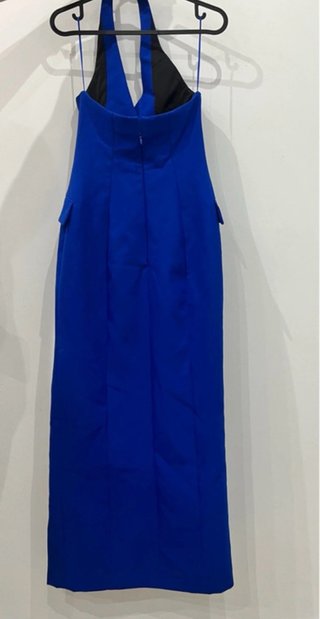 Vestido azul Zara tipo blazer halter