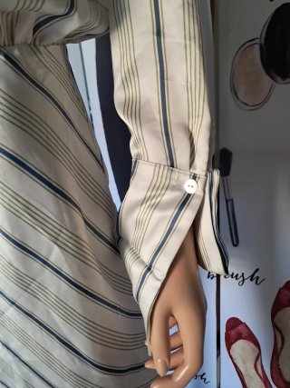 Vestido camisero satinado rayas