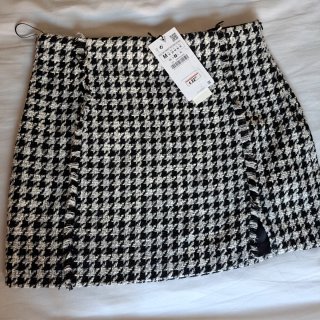Falda Zara Mini Ojo de Gallo Talla M Nueva