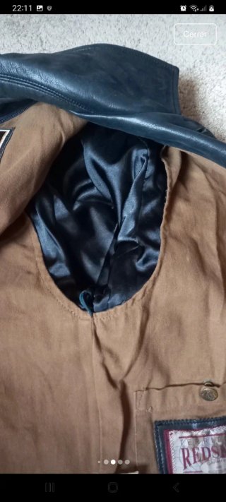 Chaqueta de Piel Redskins Negra Talla L