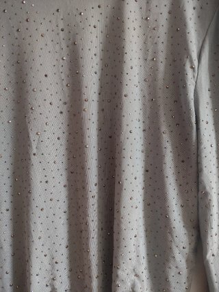 Top fiesta plateado con pedrería talla L