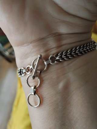 Pulsera Plata con Piedras Verdes