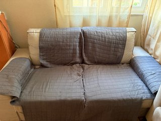 Sofá 2 cuerpos gris Ikea tela