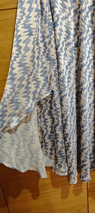 Falda Verónica Pacheco Azul/Blanco Talla XS