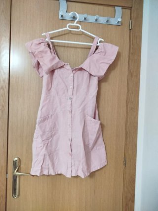 Vestido gris encaje LEONISA