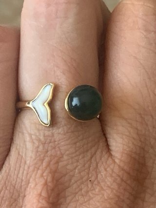 Anillo Cola de Sirena y Ámbar Azul Ajustable