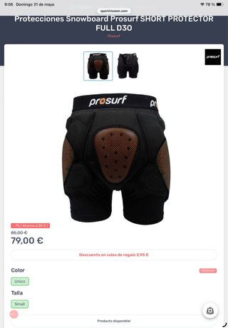Protecciones esquí/snowboard Prosurf.