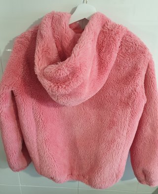 Abrigo pelo rosa Lefties talla XS