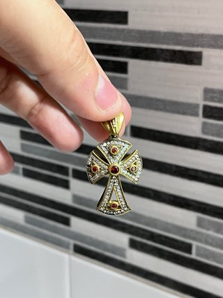Colgante Cruz Bizantina Vintage Plata 925