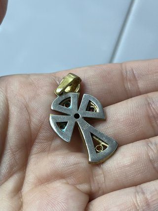 Colgante Cruz Bizantina Vintage Plata 925