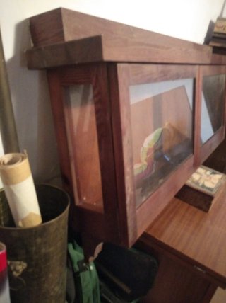Mueble expositor vitrina madera y cristal