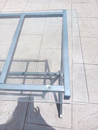 Escritorio cristal y metal gris