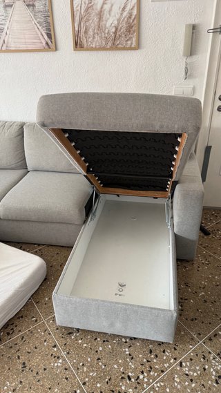 Sofá Cama Chaise Longue Gris
