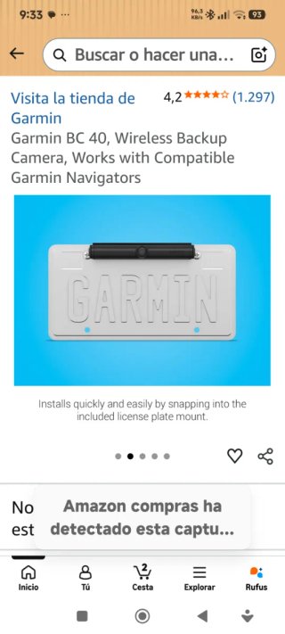 Cámara Garmin Marcha Atrás Inalámbrica