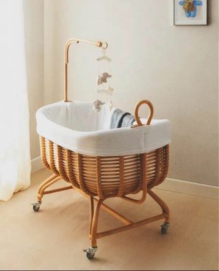 Cuna ratán Zara Home con ruedas