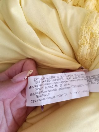 Vestido Zara Midi Encaje Amarillo Talla S
