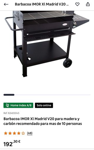 Barbacoa Imor Madrid XL Carbón/Madera