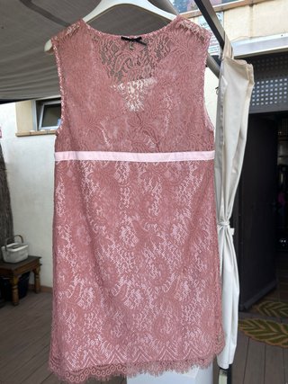Vestido Twin Set Rosa Encaje