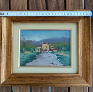 Quadro in legno con cornice dorata