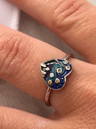 Anello Cuore Argento 925 Van Gogh