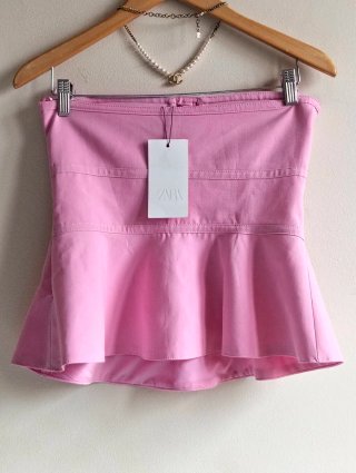 Top Zara rosa volantes lazo Talla M