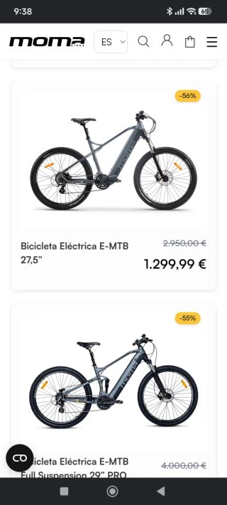 Bicicleta Eléctrica Moma 27.5"