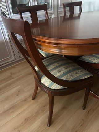 Mesa extensible madera con 6 sillas