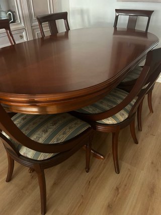Mesa extensible madera con 6 sillas