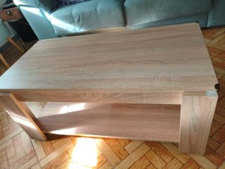 Mesa de centro elevable de madera