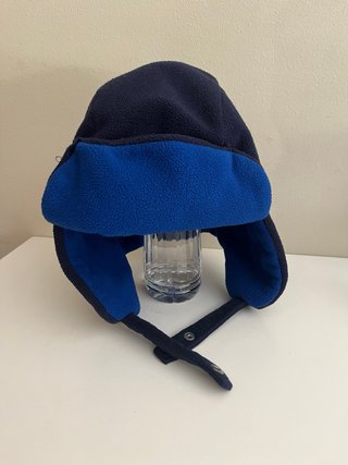Gorro infantil gris y azul