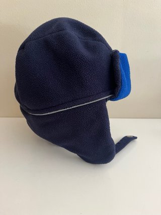 Gorro infantil gris y azul